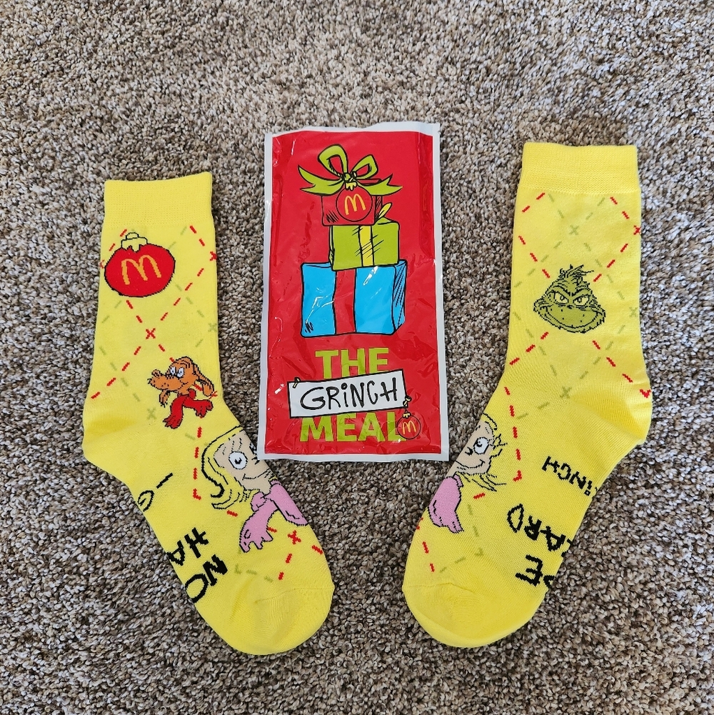 McDonald's Grinch Meal Yellow Socks